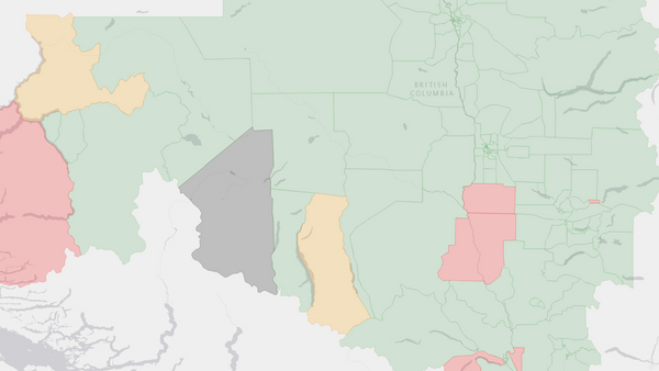Cariboo—Chilcotin 2000 poll-by-poll results map