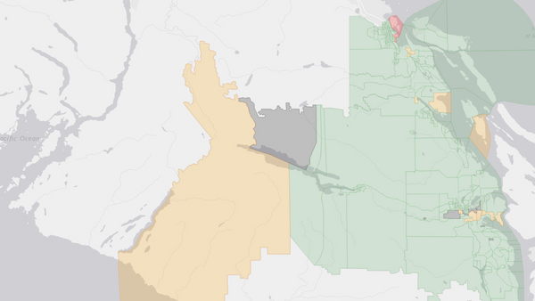 Nanaimo—Cowichan 2000 poll-by-poll results map