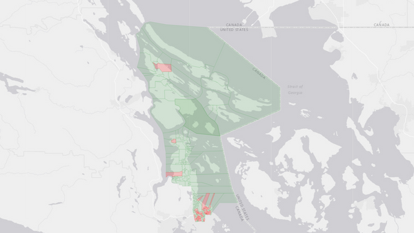 Saanich—Gulf Islands 2000 poll-by-poll results map