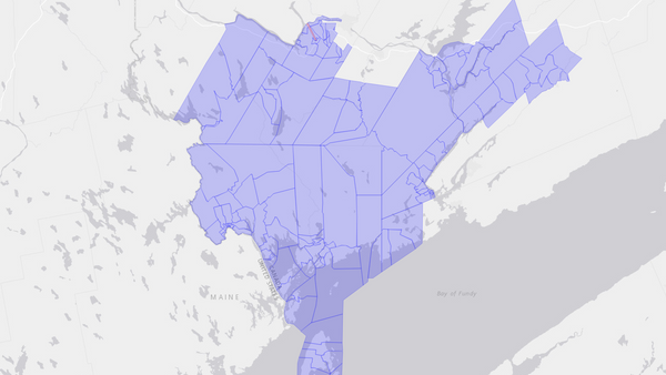2008 New Brunswick Southwest poll map
