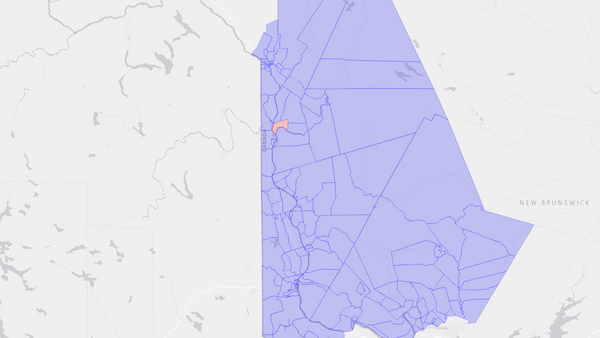 2008 Tobique—Mactaquac poll map