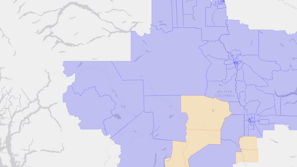 2008 Cariboo—Prince George poll map