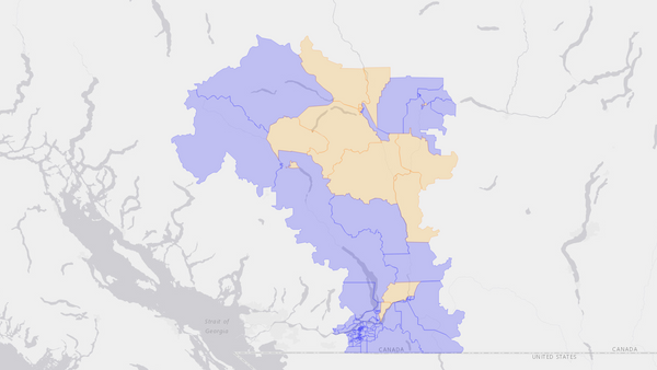 2008 Chilliwack—Fraser Canyon poll map