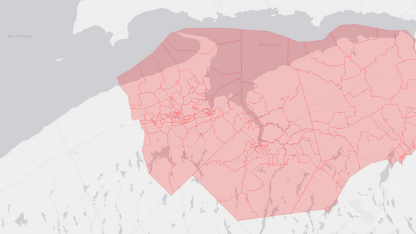 2015 Kings—Hants poll map