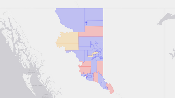 2015 Prince George—Peace River—Northern Rockies poll map