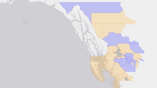2015 Skeena—Bulkley Valley poll map