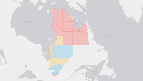 2019 Abitibi—Baie-James—Nunavik—Eeyou poll map