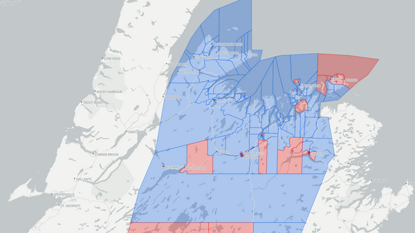 2025 Central Newfoundland poll map