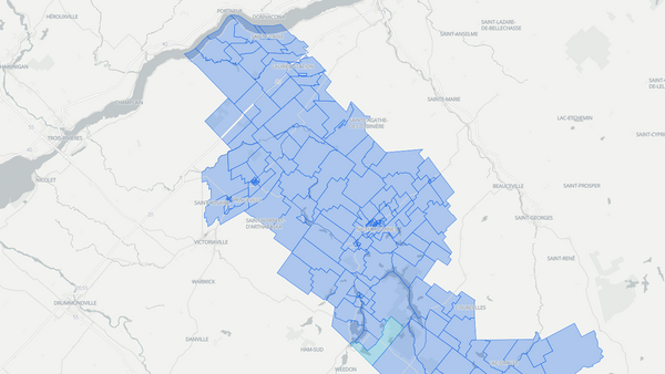 2025 Mégantic—L'Érable—Lotbinière poll map