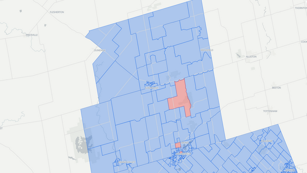 DufferinâCaledon 2025 poll-by-poll results map