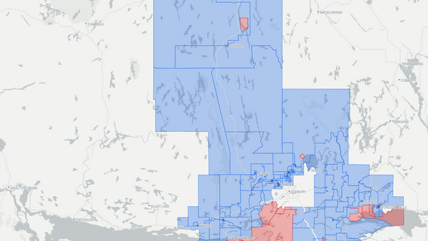 Sudbury East—Manitoulin—Nickel Belt 2025 poll-by-poll results map