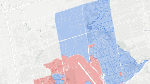 York Centre 2025 poll-by-poll results map