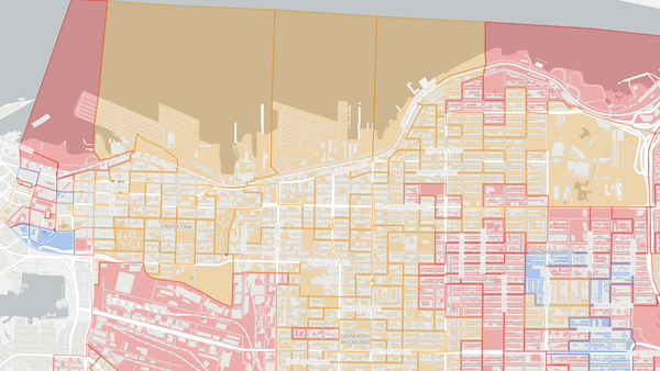 Vancouver East 2025 poll-by-poll results map