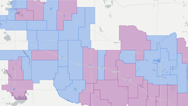 2012 Battle River-Wainwright poll map
