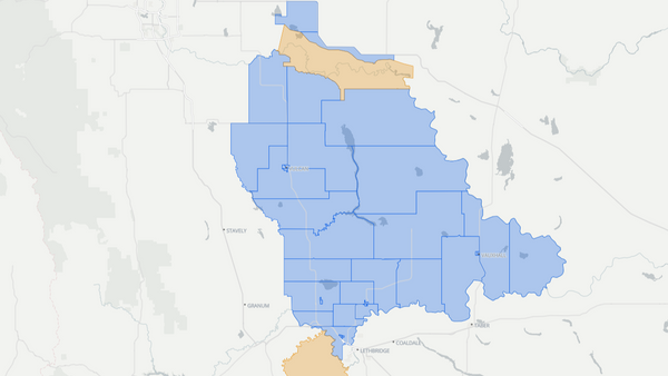2019 Cardston-Siksika poll map