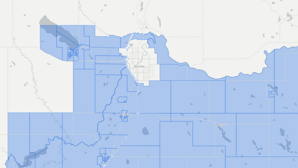 2019 Innisfail-Sylvan Lake poll map