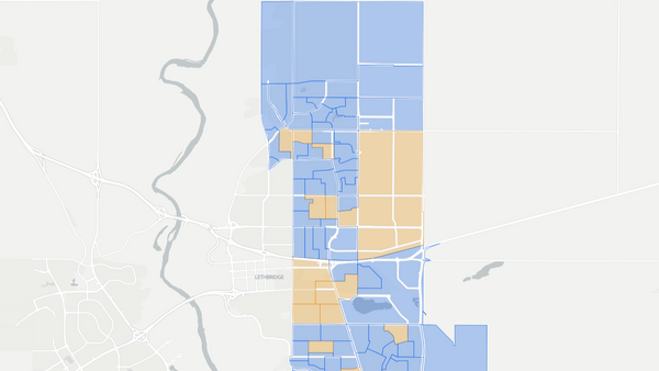 2019 Lethbridge-East poll map