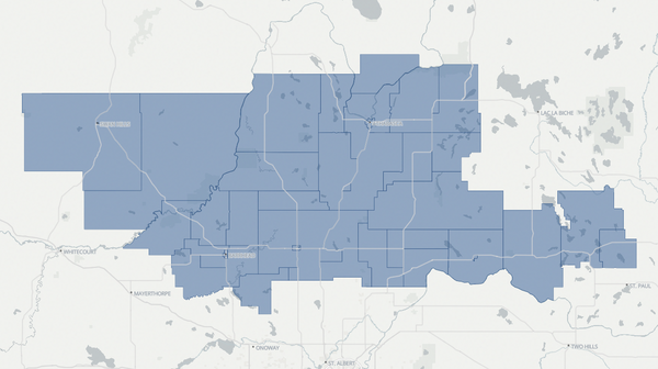 2023 Athabasca-Barrhead-Westlock poll map
