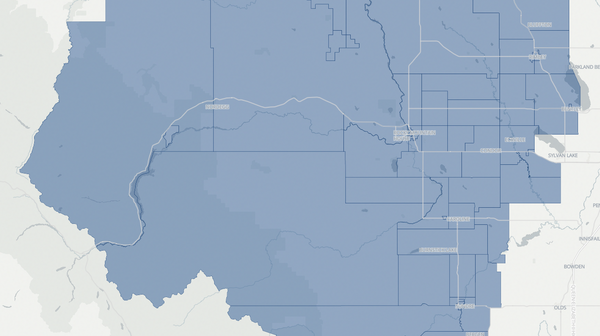 2023 Rimbey-Rocky Mountain House-Sundre poll map