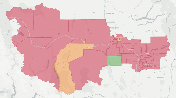 2017 Cariboo-Chilcotin poll map