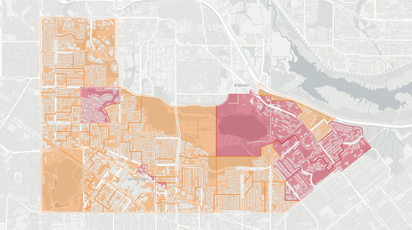2020 Burnaby-Deer Lake poll map