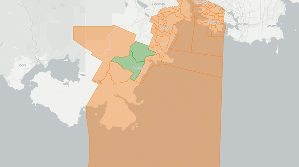 2020 Esquimalt-Metchosin poll map