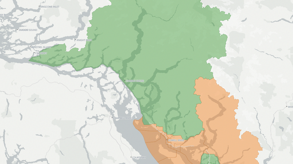 2020 Powell River-Sunshine Coast poll map