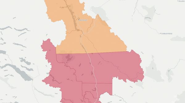 2020 Prince George-Mackenzie poll map