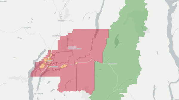 2020 Vernon-Monashee poll map