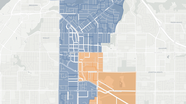 2024 Surrey City Centre poll map