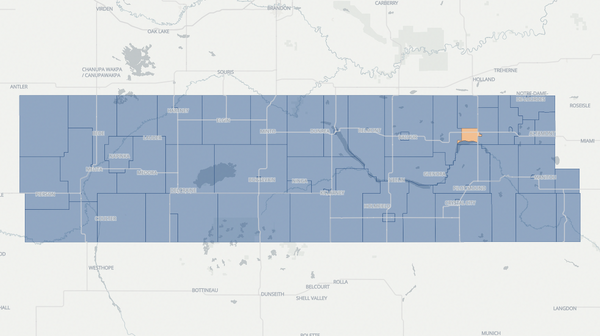 2019 Turtle Mountain poll map