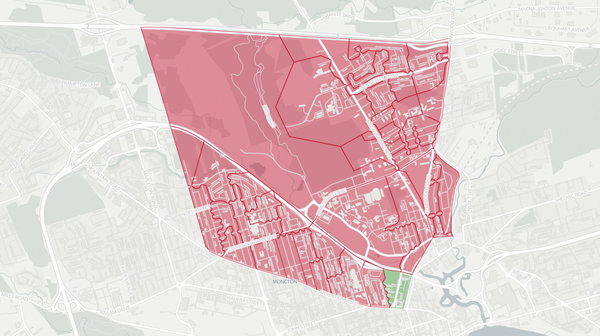 2018 Moncton Centre poll map