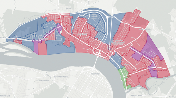 2018 Fredericton North poll map