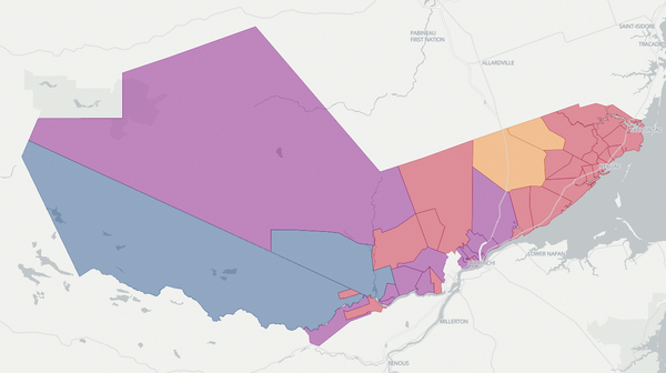 2018 Miramichi Bay-Neguac poll map