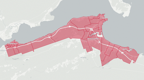 2020 Campbellton-Dalhousie poll map