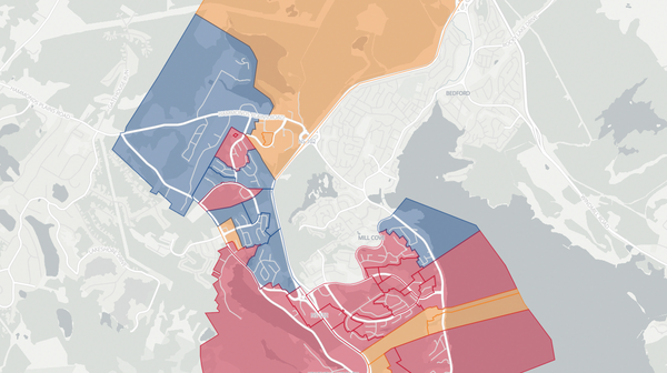 2021 Bedford South poll map