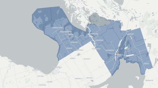 2025 Simcoe North poll map