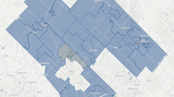 2025 Wellington—Halton Hills poll map