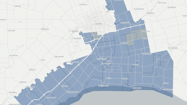 2025 Elgin—Middlesex—London poll map