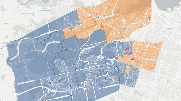 2025 Hamilton West—Ancaster—Dundas poll map
