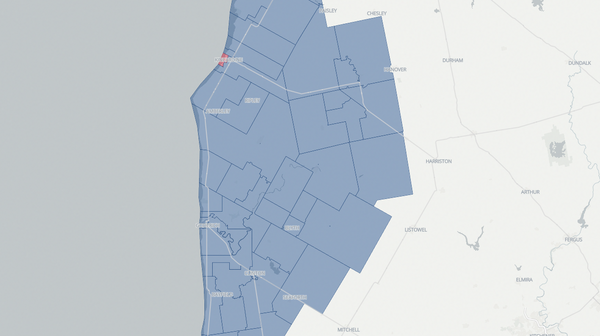 2025 Huron—Bruce poll map