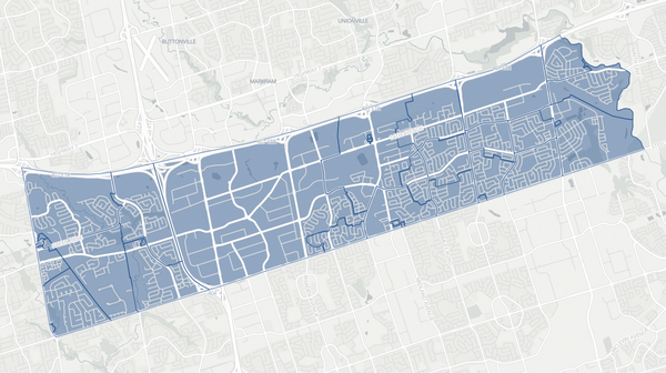 2025 Markham—Thornhill poll map