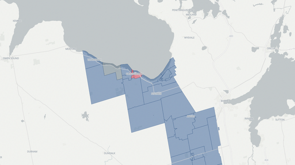 2025 Simcoe—Grey poll map