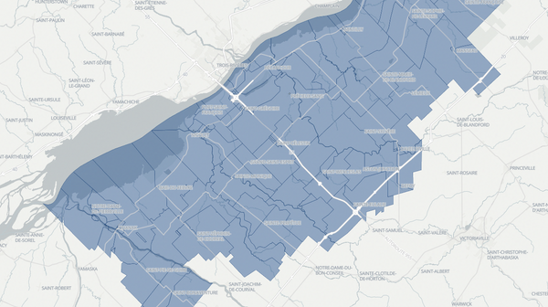 2018 Nicolet-Bécancour poll map