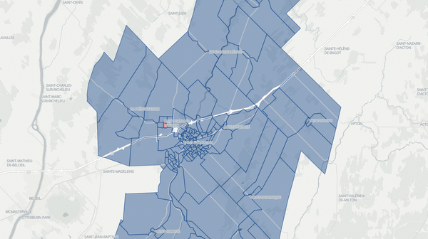 2018 Saint-Hyacinthe poll map