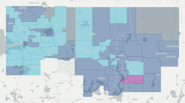 2018 Abitibi-Ouest poll map