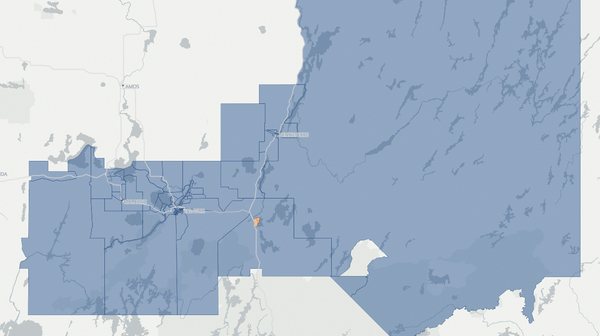 2018 Abitibi-Est poll map