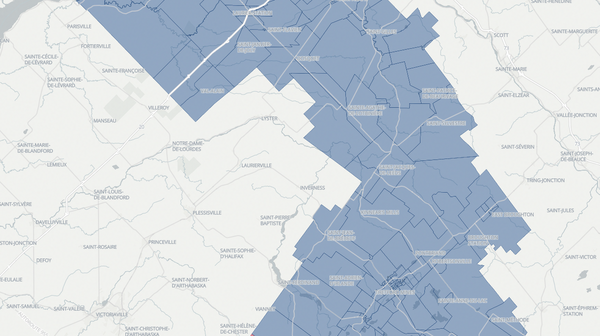 2018 Lotbinière-Frontenac poll map