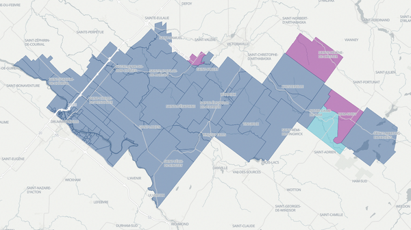 2022 Drummond-Bois-Francs poll map