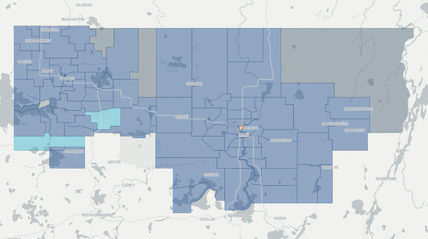 2022 Abitibi-Ouest poll map